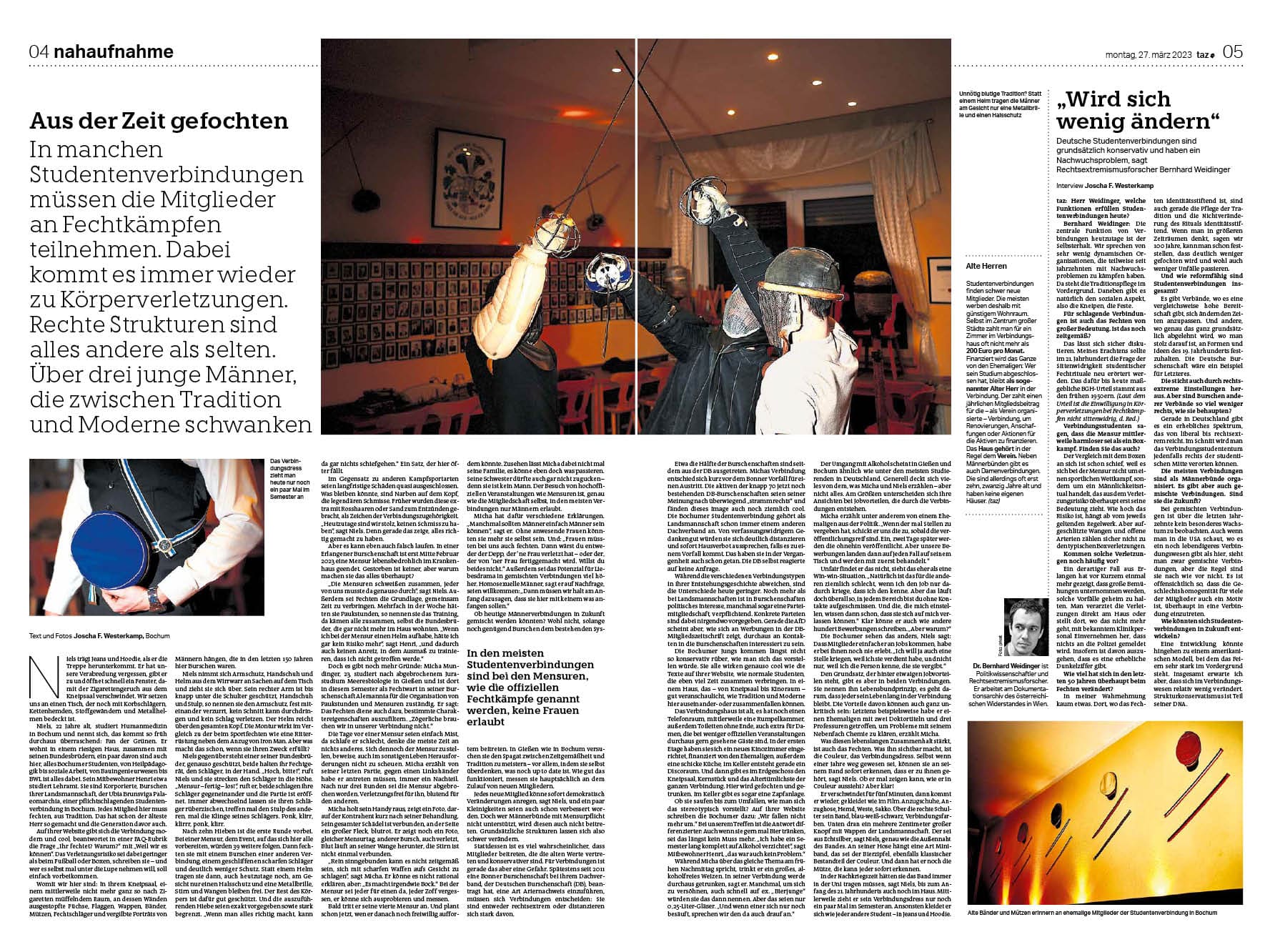 Reportage Studentenverbindungen taz